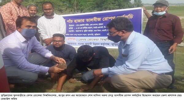 ফুলবাড়ীতে তালবীজ রোপন কর্মসূচির উদ্বোধন