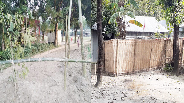 ফুলবাড়ীতে স্কুলের রাস্তা দুইদিক থেকে বন্ধ, বিপাকে শিক্ষক-শিক্ষার্থী ও জনসাধারণ