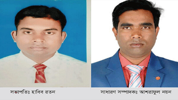 নওগাঁ সাহিত্য পরিষদের সভাপতি হাবিব রতন ও সাধারণ সম্পাদক আশরাফুল নয়ন