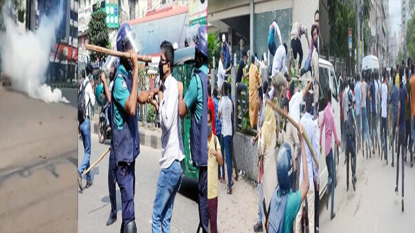 নয়াপল্টনে বিএনপি নেতাকর্মীদের সঙ্গে পুলিশের সংঘর্ষ