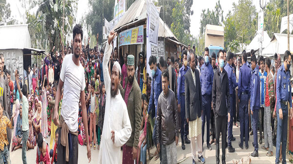 ফুলবাড়ীতে নির্বাচনী সংঘর্ষে একজন নিহত প্রতিবাদে সড়ক অবরোধ
