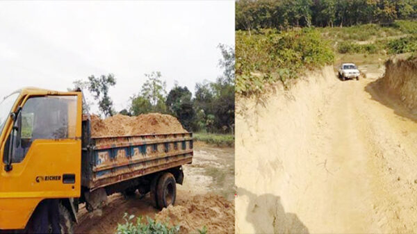 কমলগঞ্জে অবৈধ ও অপরিকল্পিত ভাবে বালু উত্তোলন