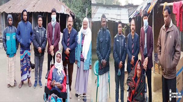 রাণীশংকৈলে ২ প্রতিবন্ধীকে হুইলচেয়ার দিলেন ইউএনও