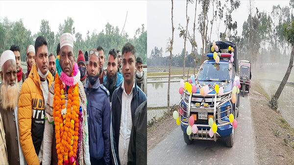 ফুলবাড়ীর এক পুলিশ সদস্যের ব্যতিক্রমী বিদায়ী সংবর্ধনা