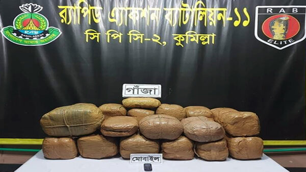 কুমিল্লায় ৫২ কেজি গাঁজাসহ মাদক ব্যবসায়ী আটক
