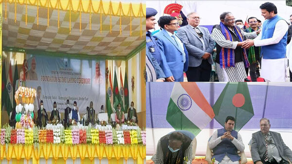 মৌলভীবাজারের সীমান্তে ভারত-বাংলাদেশ হাটের ভিত্তি প্রস্তর স্থাপন