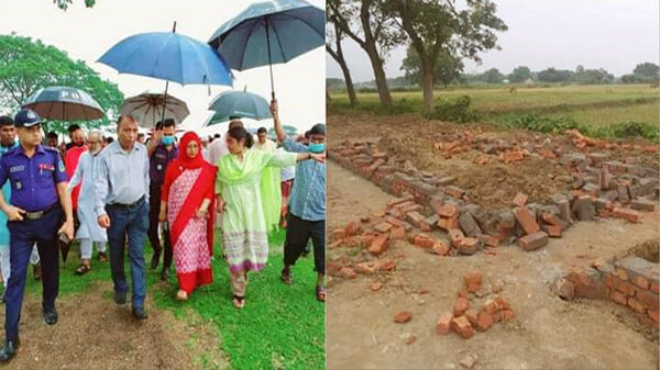 নেত্রকোণার কেন্দুয়ায় আশ্রয়ন প্রকল্পের নির্মাণাধীন ঘর ভেঙ্গে ফেলেছে দুর্বৃত্তরা