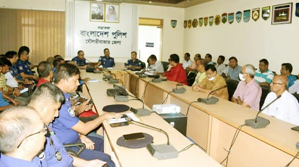 আসন্ন শারদীয় দুর্গাপূজা উপলক্ষে নিরাপত্তা সংক্রান্তে মতবিনিময় সভা