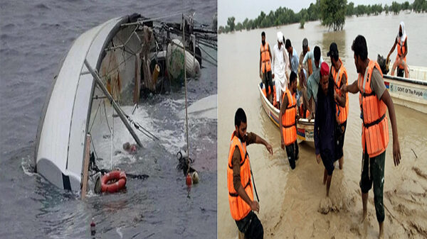 বন্যার্তদের বহনকারী নৌকা ডুবে পাকিস্তানে নিহত ১৩