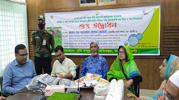 নওগাঁর আত্রাইয়ে পেঁয়াজ ও মাসকালাইয়ের উৎপাদন বৃদ্ধিতে সার–বীজ বিতরণ