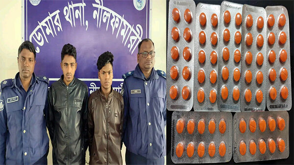 ডোমারে ৭০ পিচ টাপেন্টাডল ট্যাবলেটসহ ২ যুবক গ্রেফতার